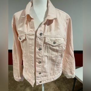 COPY - Forever 21  pink bleached out effect look jean jacket. Large.